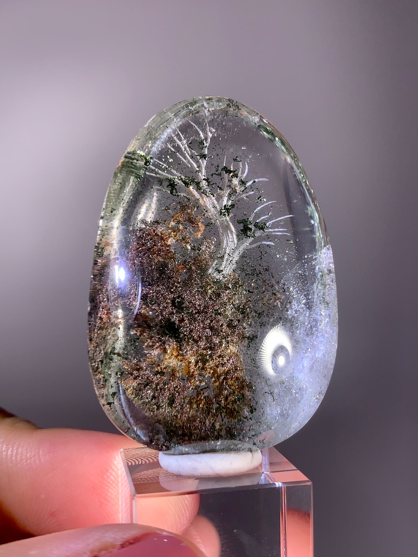 High-Quality Four Seasons Garden Quartz Autumn Tree Landscape Carving Polished Teardrop Crystal from Brazil