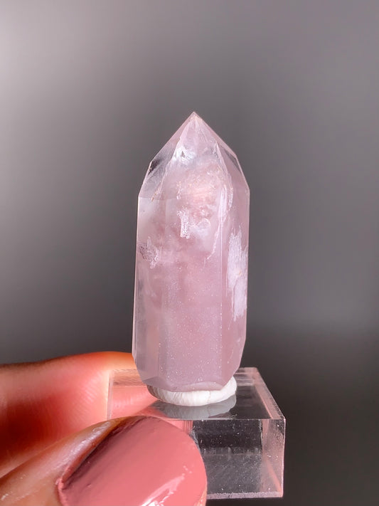 Rare Pink Lithium with White Amphibole Inclusion Tower from Brazil