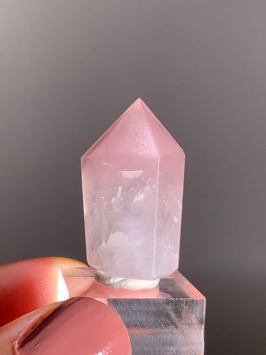Rare Pink Lithium with White Amphibole Inclusion Tower from Brazil
