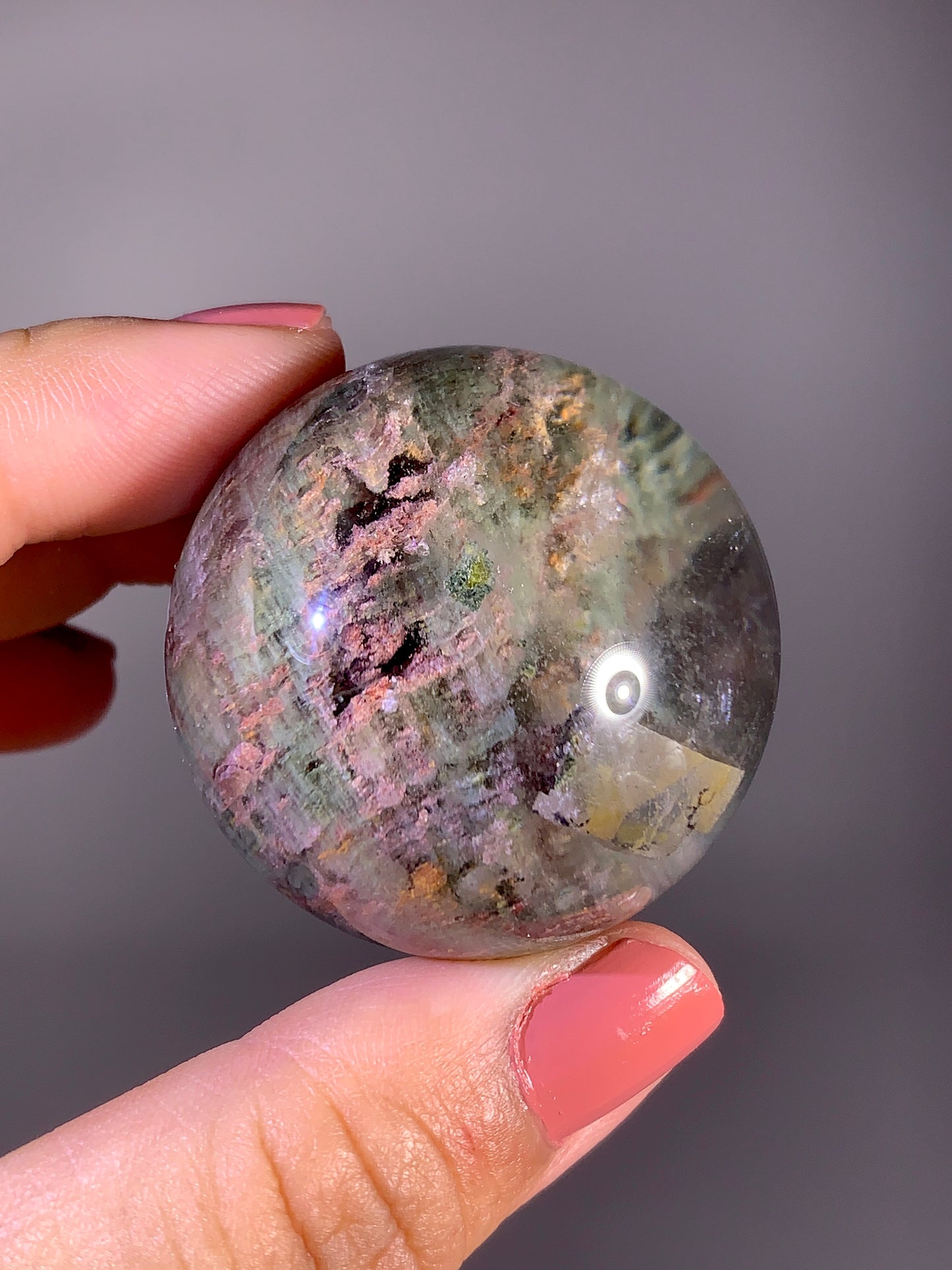 High-Quality Large Colorful Garden Quartz Sphere with Floating Quartz in Quartz | Zambia
