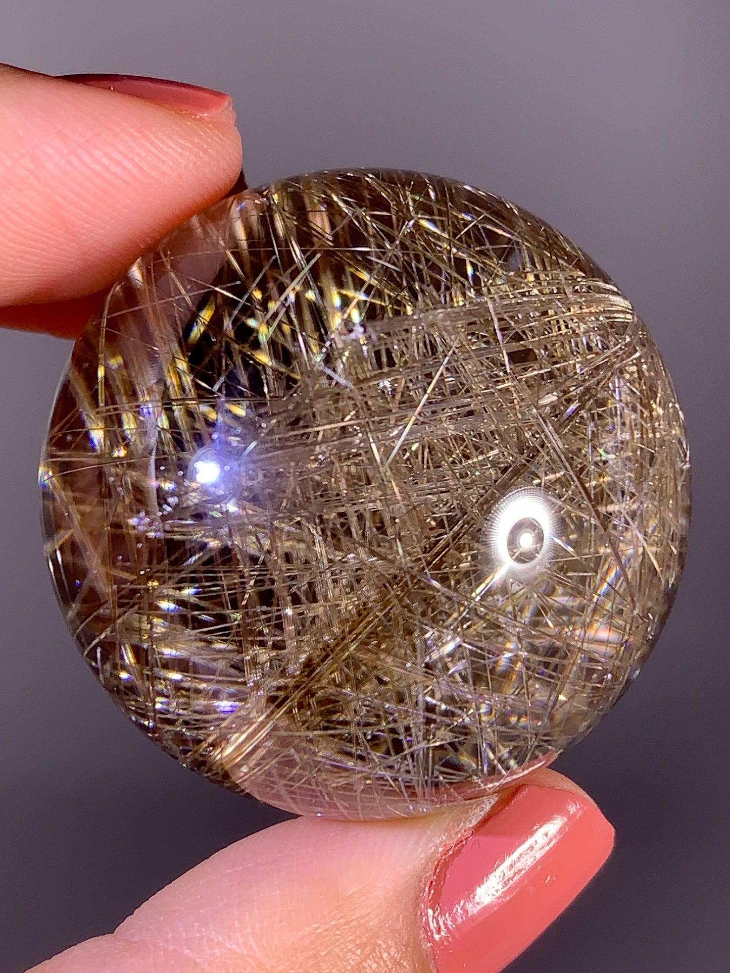 Collector's Grade Large Bi-Color Gold & Silver Lattice Rutile Quartz Sphere | Brazil