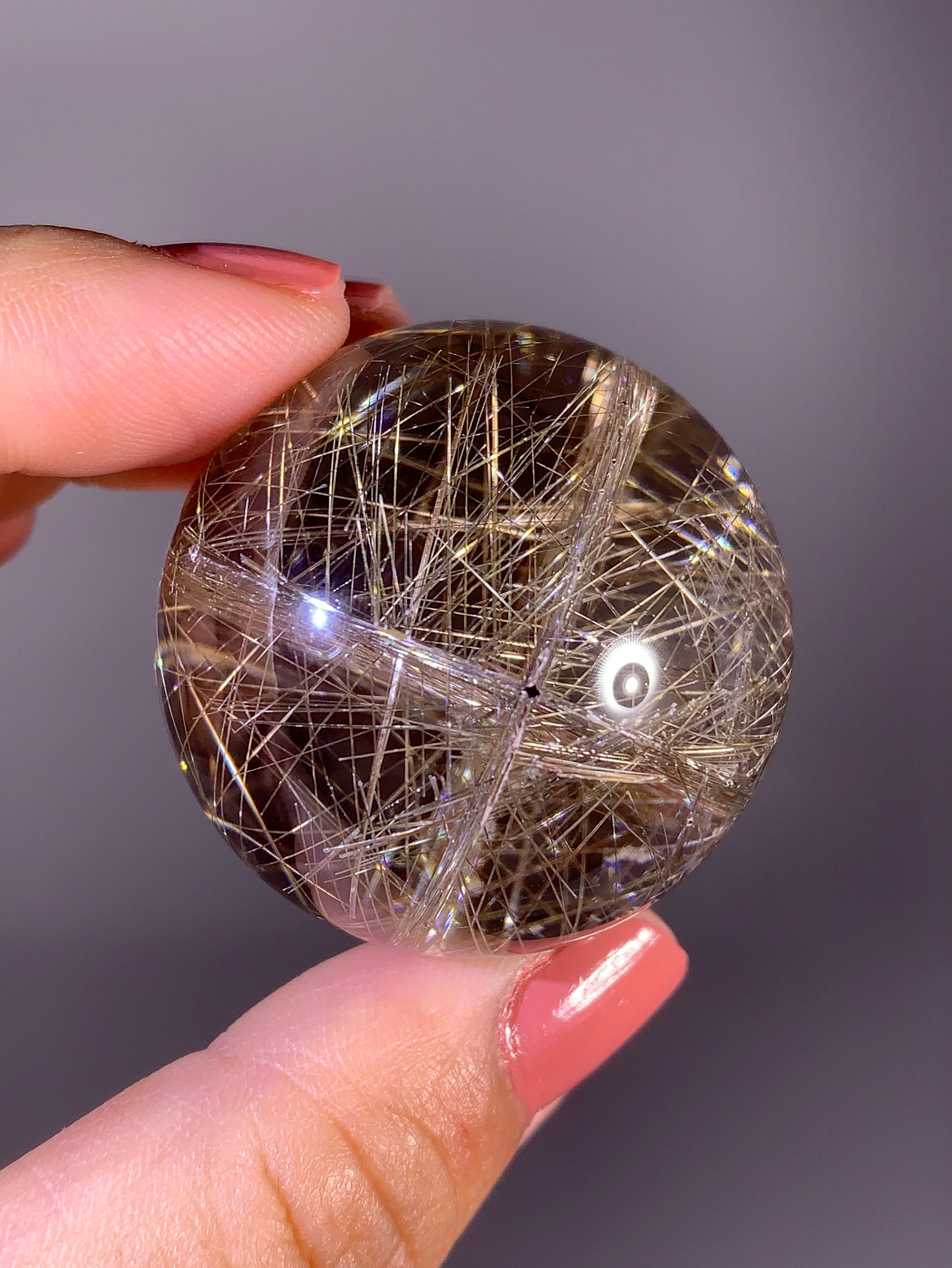 Collector's Grade Large Bi-Color Gold & Silver Lattice Rutile Quartz Sphere | Brazil