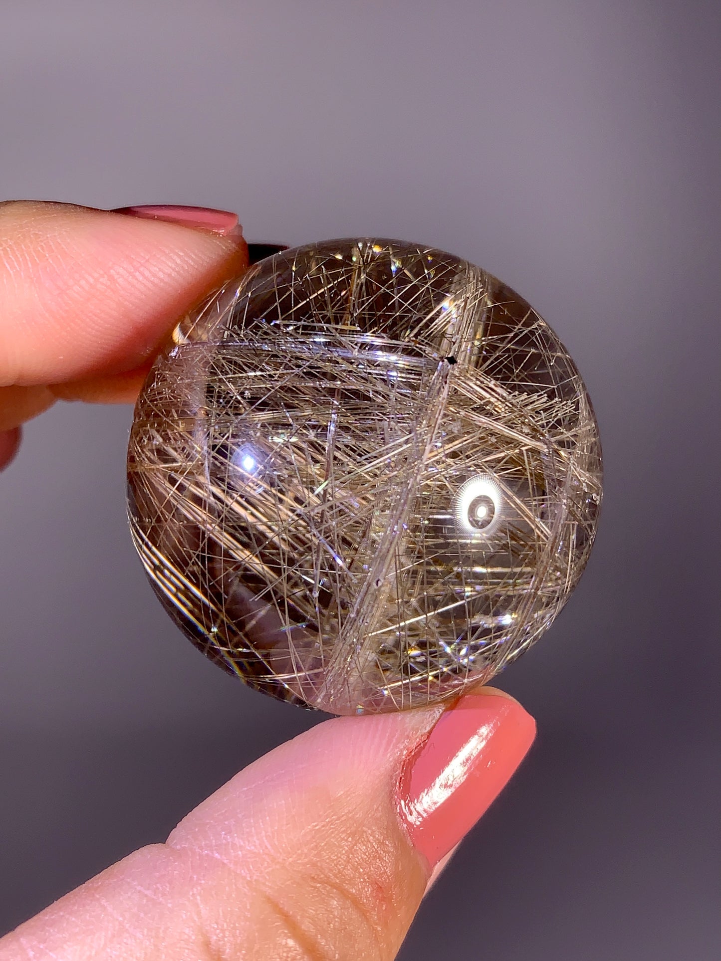 Collector's Grade Large Bi-Color Gold & Silver Lattice Rutile Quartz Sphere | Brazil