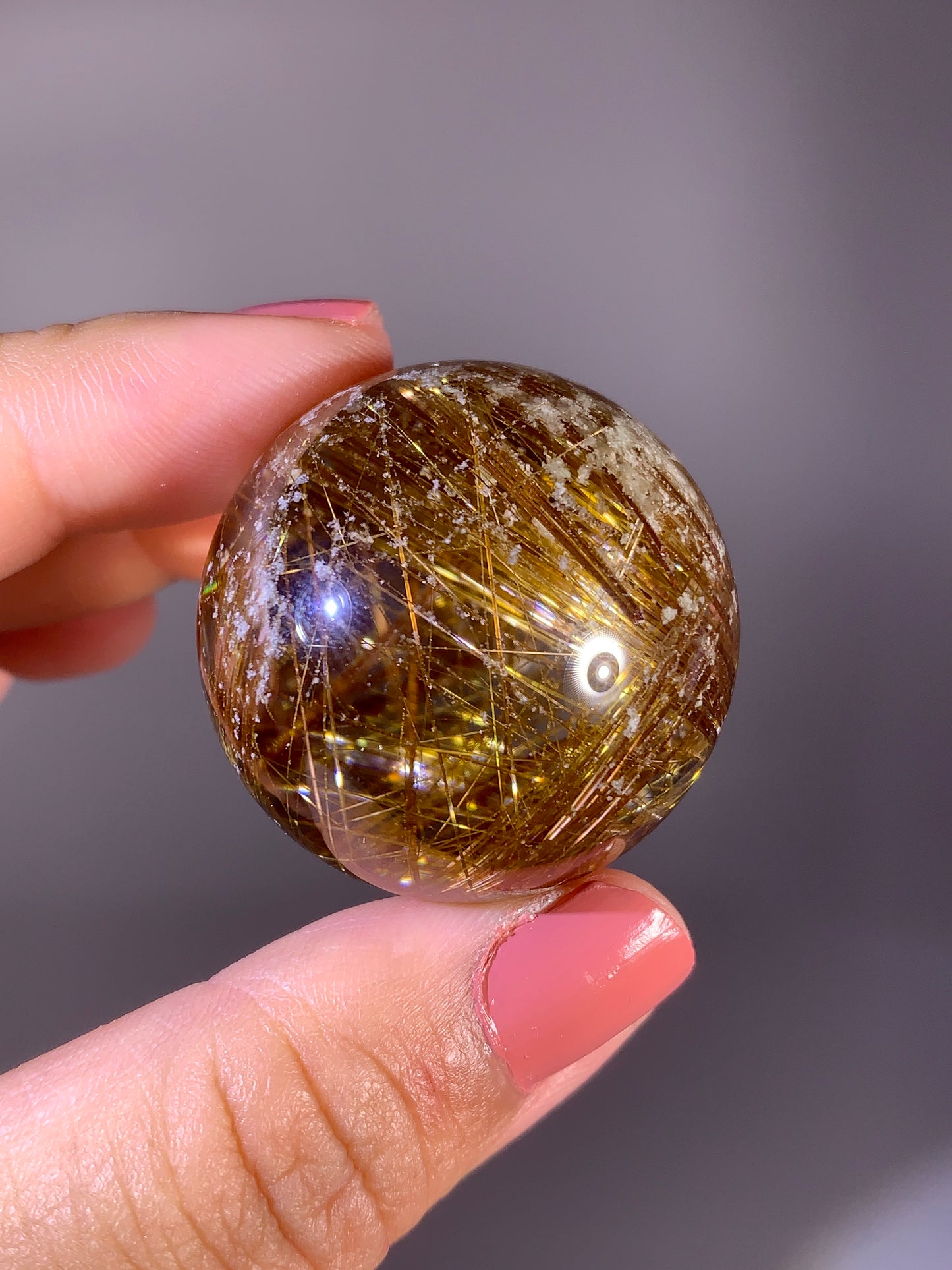 Collector's Grade Super Shiny Copper Rutile Quartz with Snow Garden Inclusions | Brazil