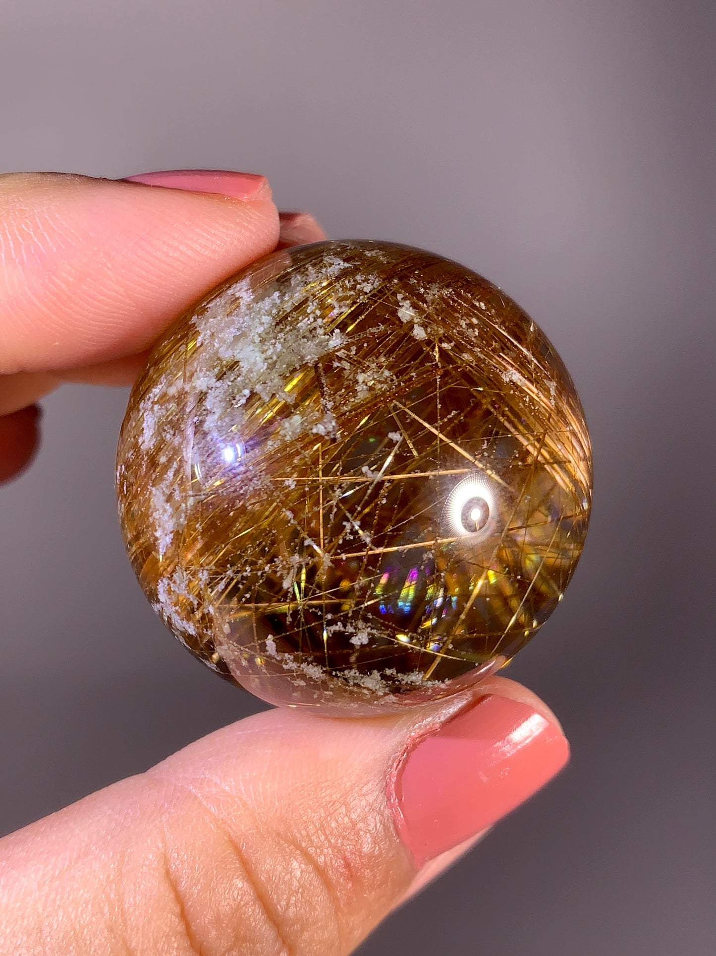 Collector's Grade Super Shiny Copper Rutile Quartz with Snow Garden Inclusions | Brazil