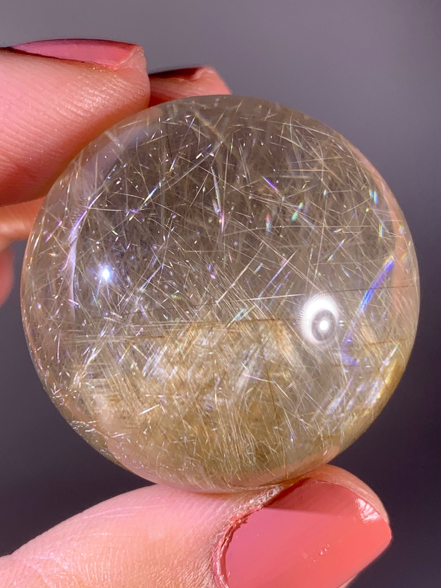 Collector's Grade Hawaiian Lauhala Weaving Pattern Gold Rutile Quartz Sphere | Brazil