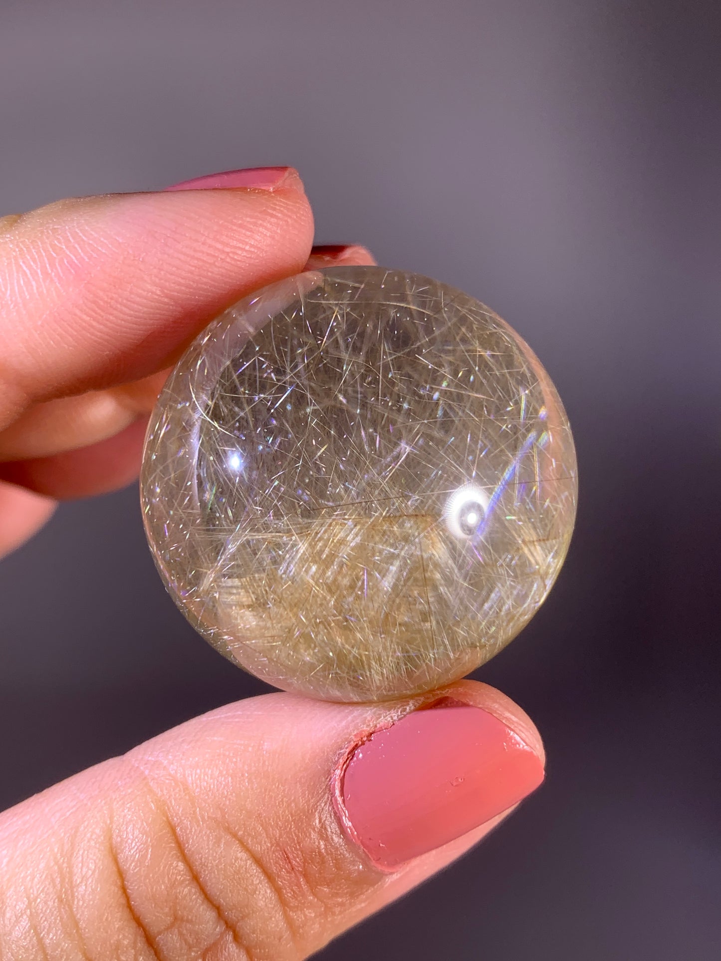 Collector's Grade Hawaiian Lauhala Weaving Pattern Gold Rutile Quartz Sphere | Brazil