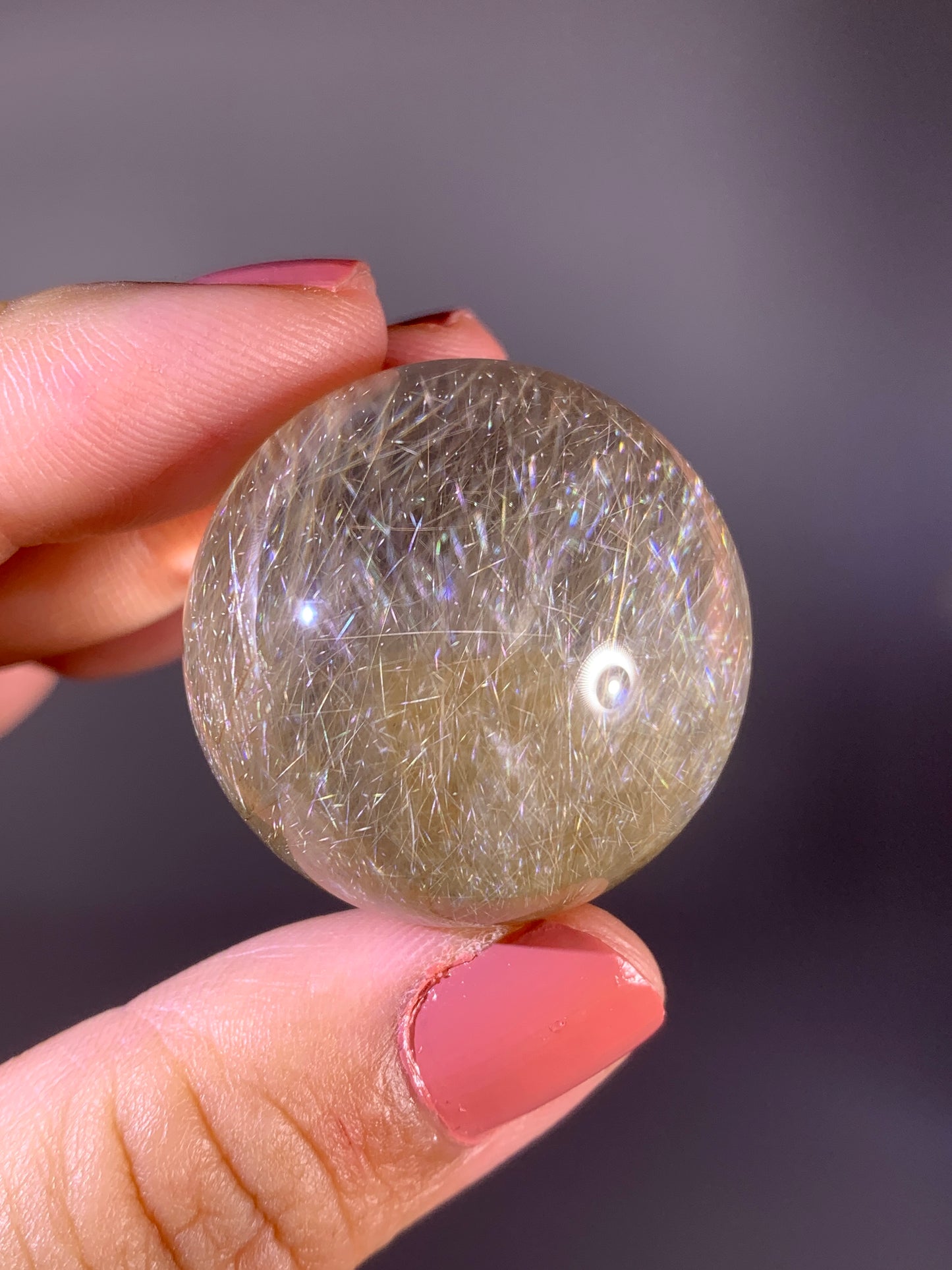 Collector's Grade Hawaiian Lauhala Weaving Pattern Gold Rutile Quartz Sphere | Brazil