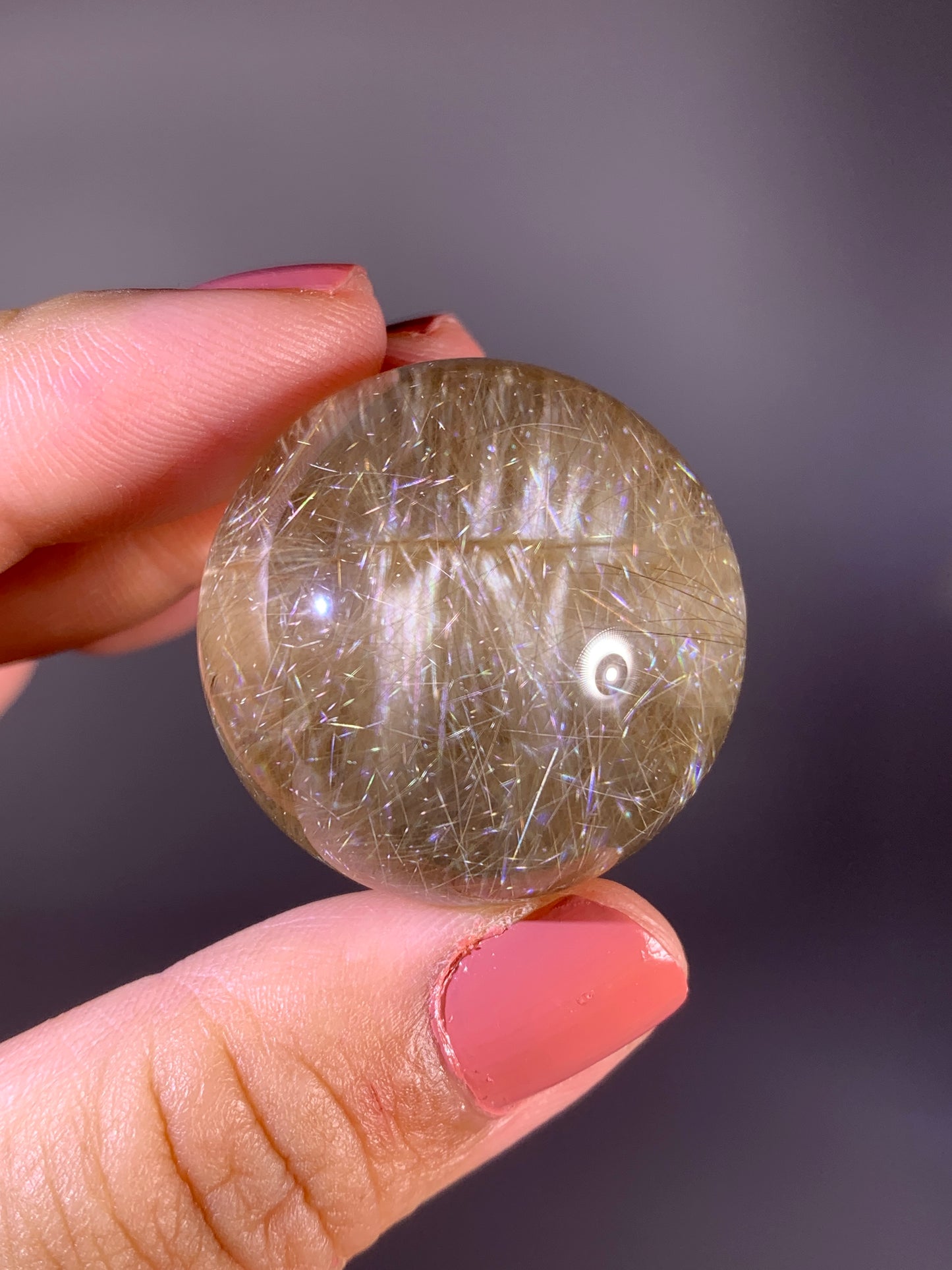 Collector's Grade Hawaiian Lauhala Weaving Pattern Gold Rutile Quartz Sphere | Brazil
