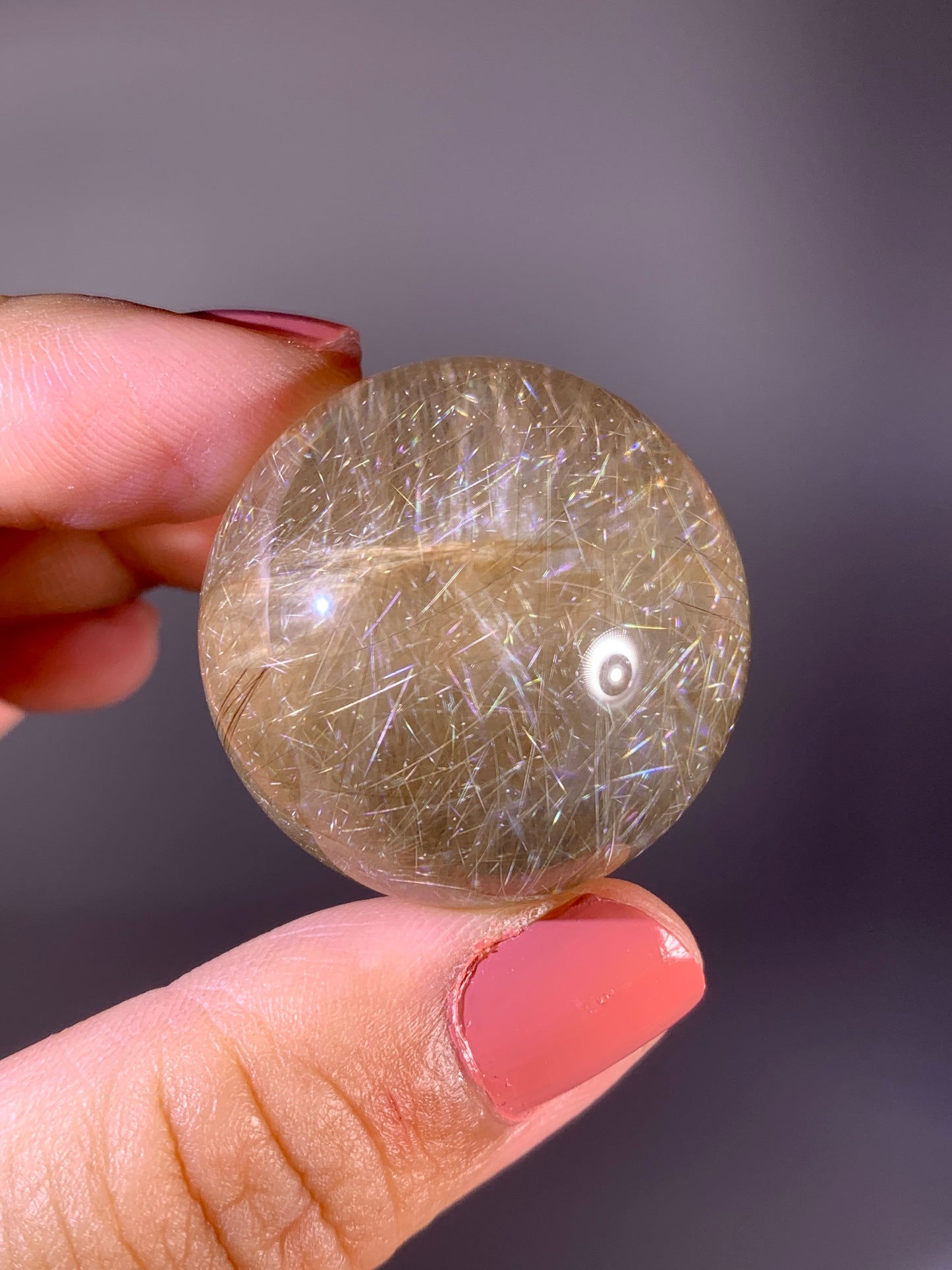 Collector's Grade Hawaiian Lauhala Weaving Pattern Gold Rutile Quartz Sphere | Brazil