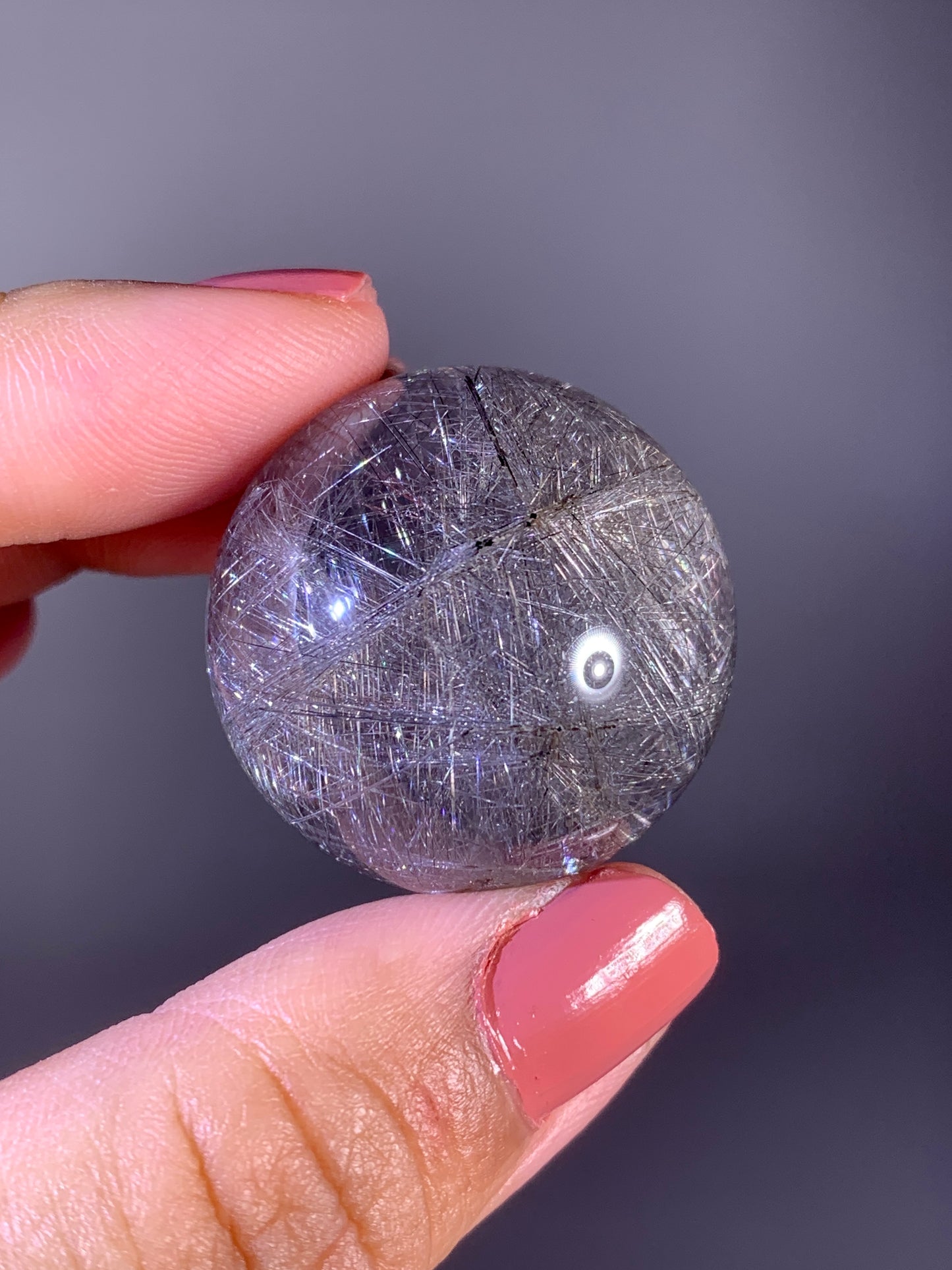 Collector's Grade Rare Pure Silver Lattice Rutile Quartz Sphere | Brazil