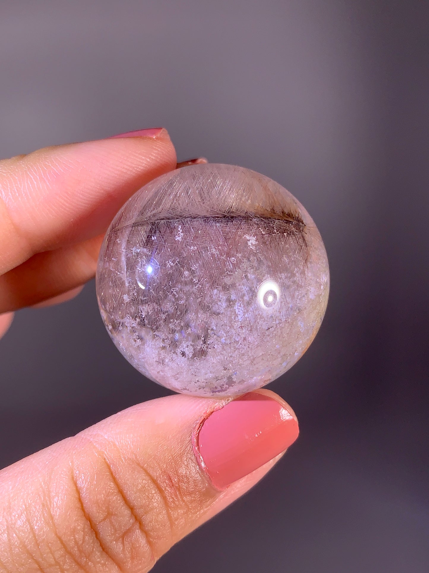 Collector's Grade Rare Bi-Color Pink & Gold Weaving Pattern Rutile Quartz with Snow Garden Sphere | Brazil