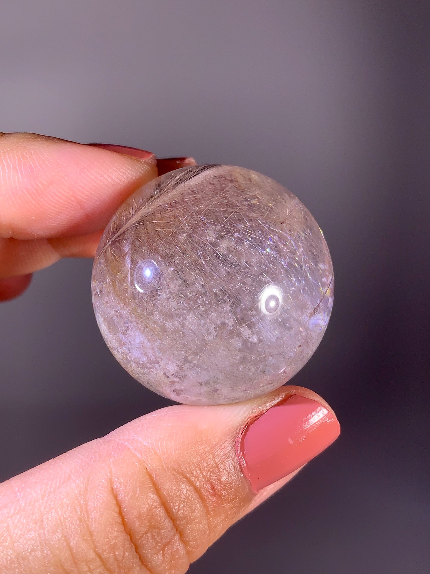 Collector's Grade Rare Bi-Color Pink & Gold Weaving Pattern Rutile Quartz with Snow Garden Sphere | Brazil