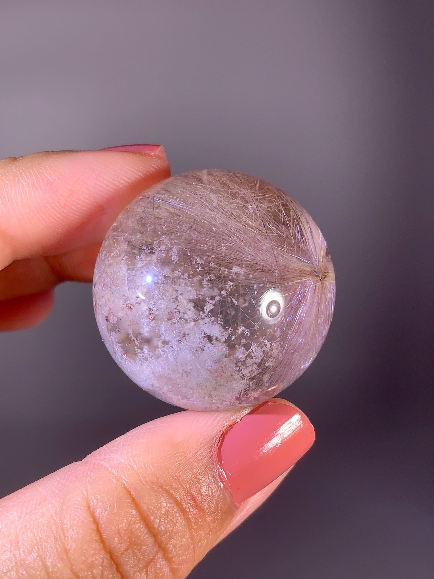 Collector's Grade Rare Bi-Color Pink & Gold Weaving Pattern Rutile Quartz with Snow Garden Sphere | Brazil