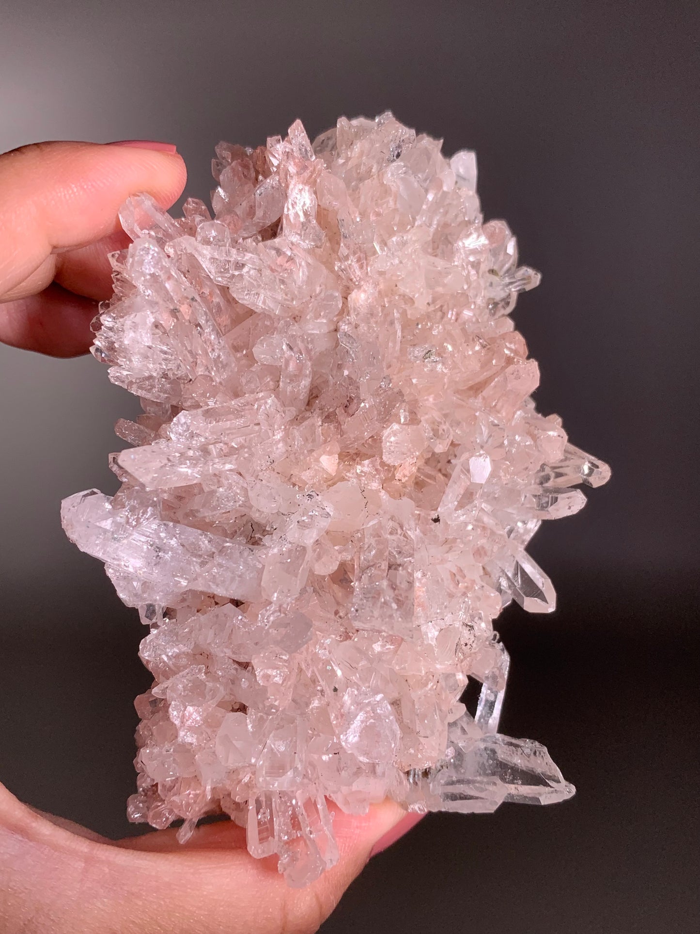 Pink Lemurian Quartz Cluster from Colombia – High-Quality Collectible Crystal