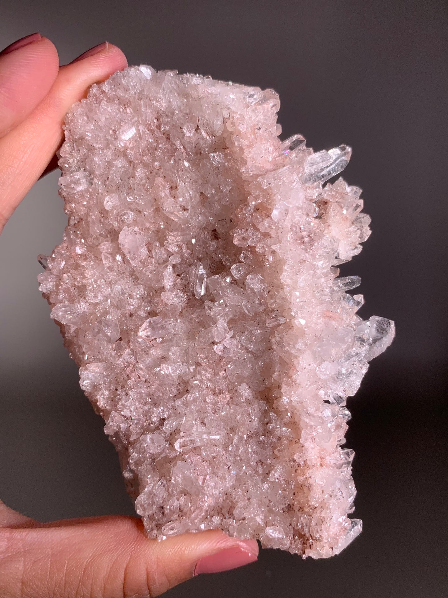 Pink Lemurian Quartz Cluster from Colombia – High-Quality Collectible Crystal