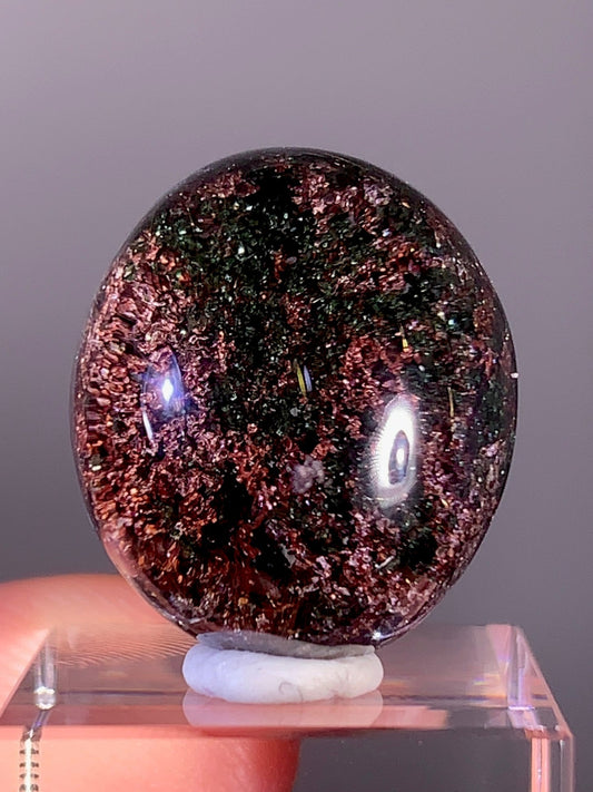 High-Quality Four-Season Garden Quartz with Gold Rutile Cabochon | Brazil