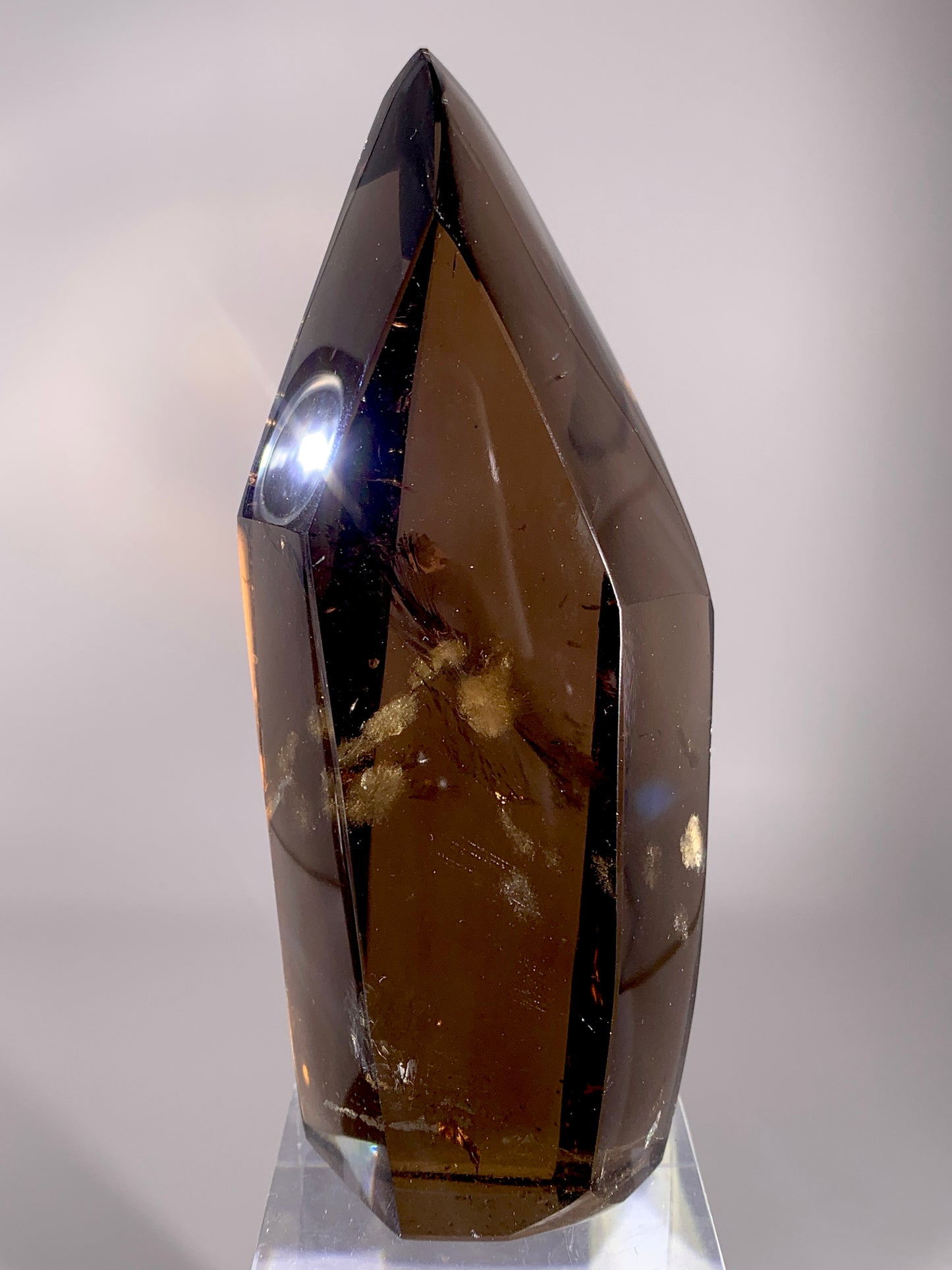 Collector's Piece Rare Large Smoky Quartz Tower with Snowflake-Shaped Inclusion | Brazil