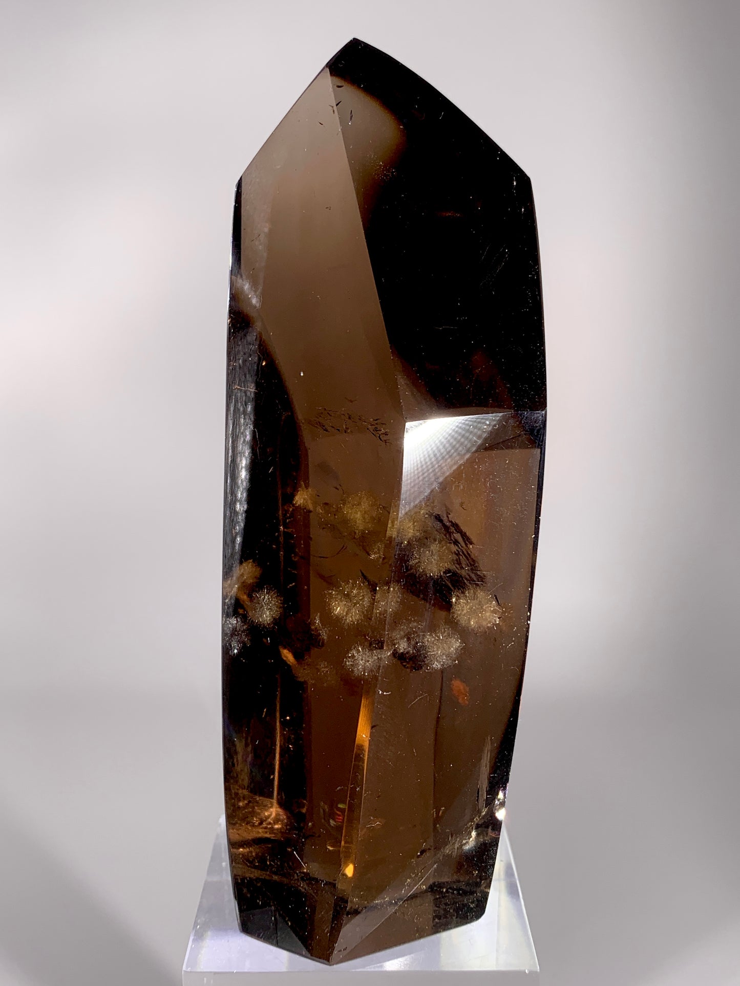 Collector's Piece Rare Large Smoky Quartz Tower with Snowflake-Shaped Inclusion | Brazil