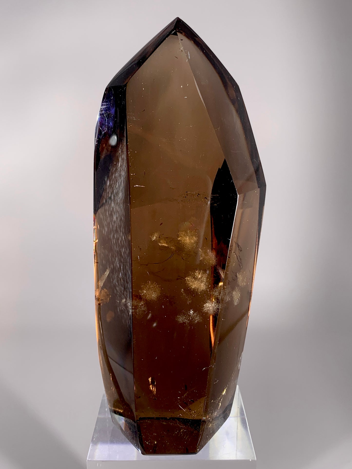 Collector's Piece Rare Large Smoky Quartz Tower with Snowflake-Shaped Inclusion | Brazil