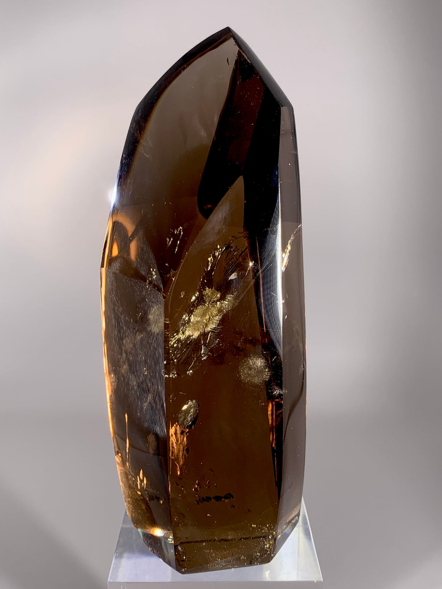 Collector's Piece Rare Large Smoky Quartz Tower with Snowflake-Shaped Inclusion | Brazil