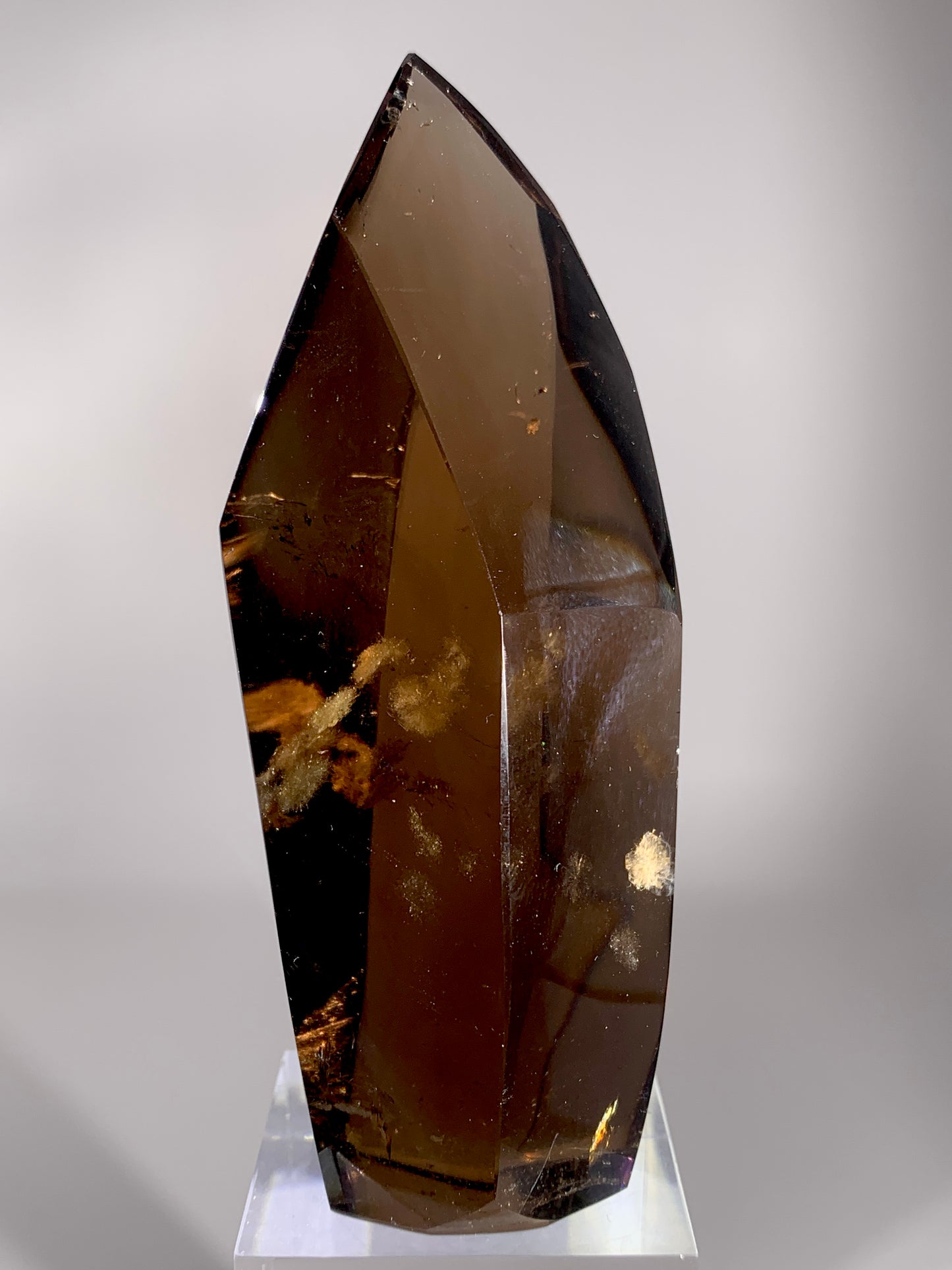 Collector's Piece Rare Large Smoky Quartz Tower with Snowflake-Shaped Inclusion | Brazil