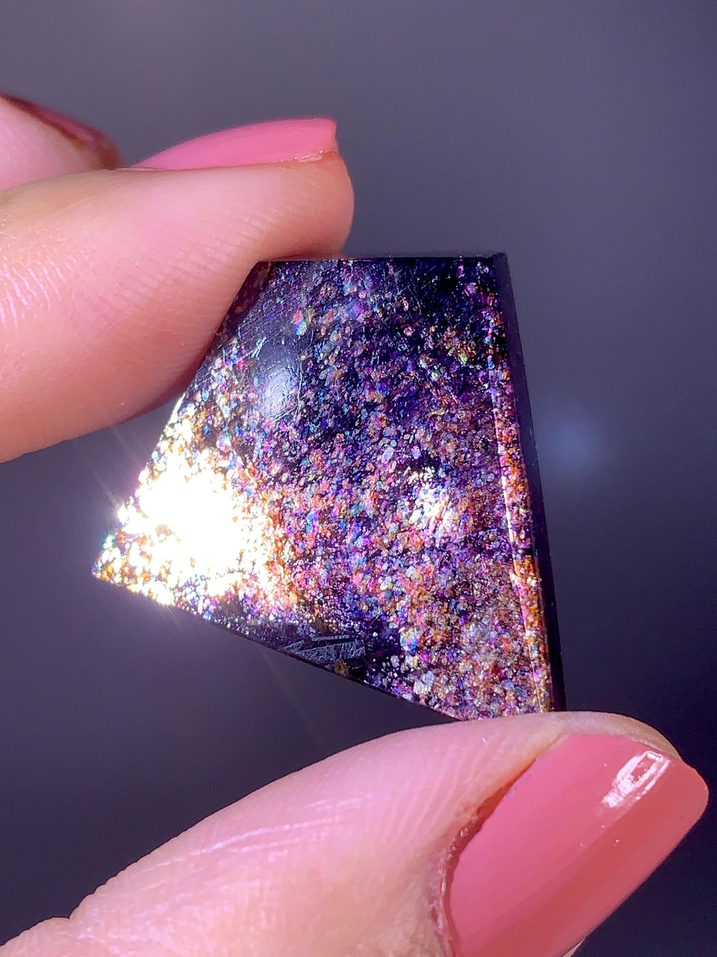 High-Grade Galaxy Iolite & Sunstone Bloodshot Freeform from Tanzania
