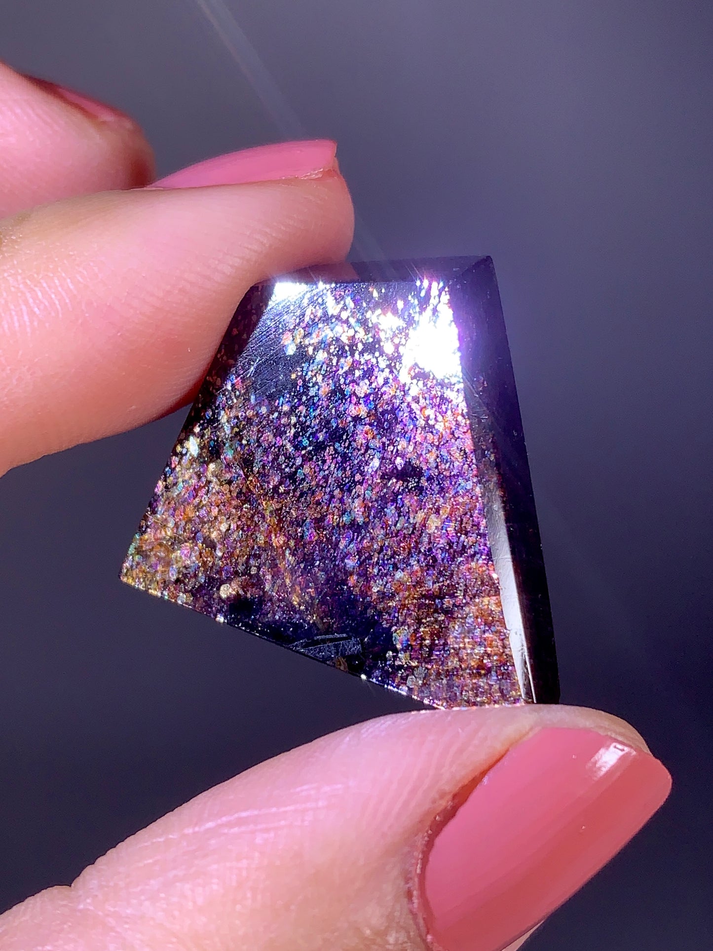 High-Grade Galaxy Iolite & Sunstone Bloodshot Freeform from Tanzania