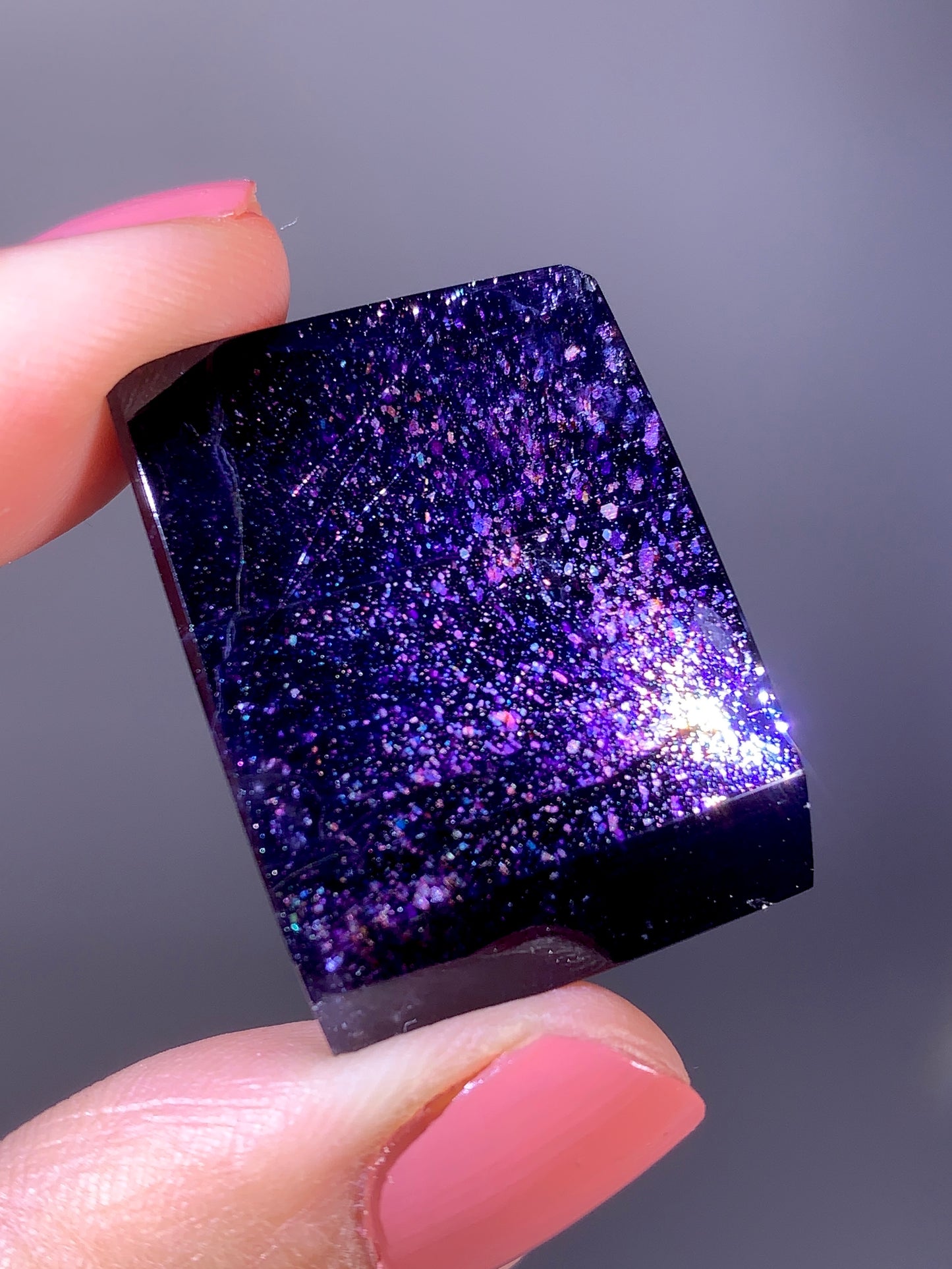 High-Grade Galaxy Iolite & Sunstone Bloodshot Freeform from Tanzania