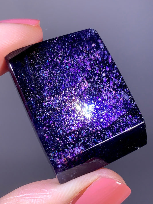 High-Grade Galaxy Iolite & Sunstone Bloodshot Freeform from Tanzania