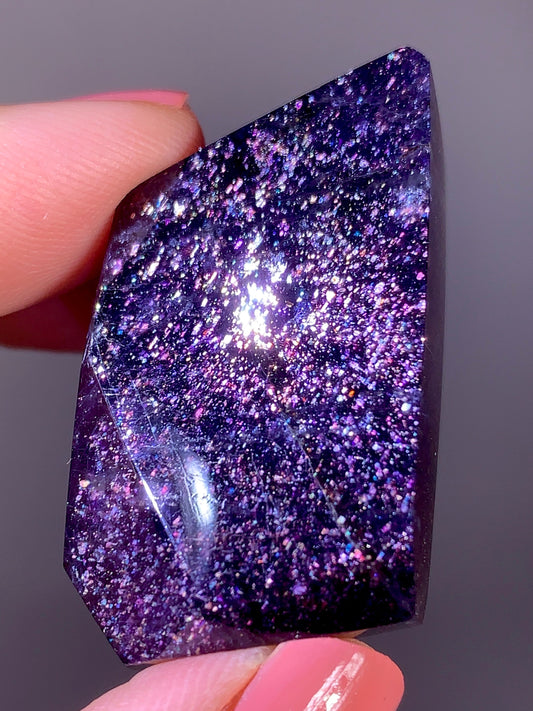 High-Grade Galaxy Iolite & Sunstone Bloodshot Freeform from Tanzania