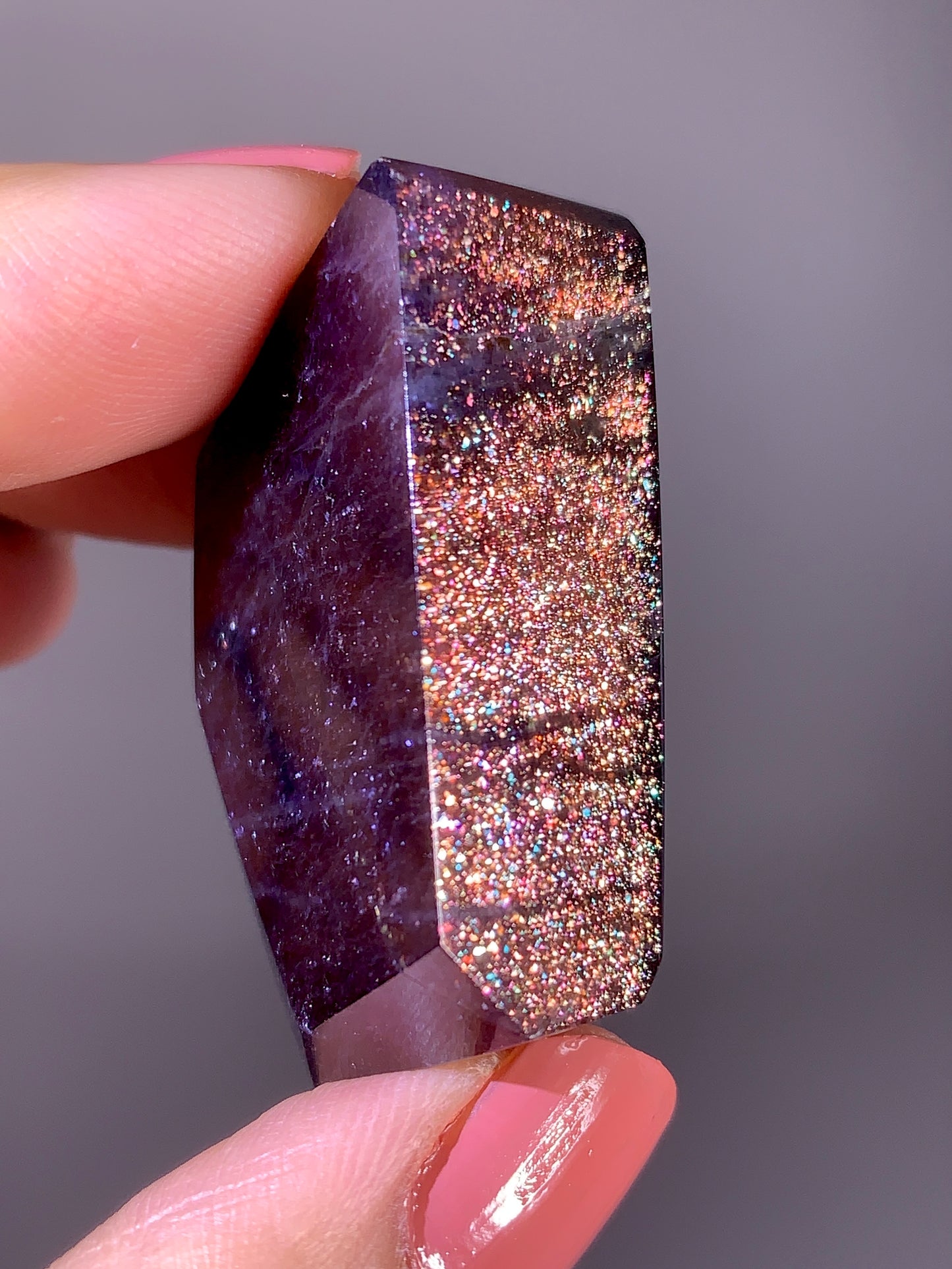 High-Grade Galaxy Iolite & Sunstone Bloodshot Freeform from Tanzania