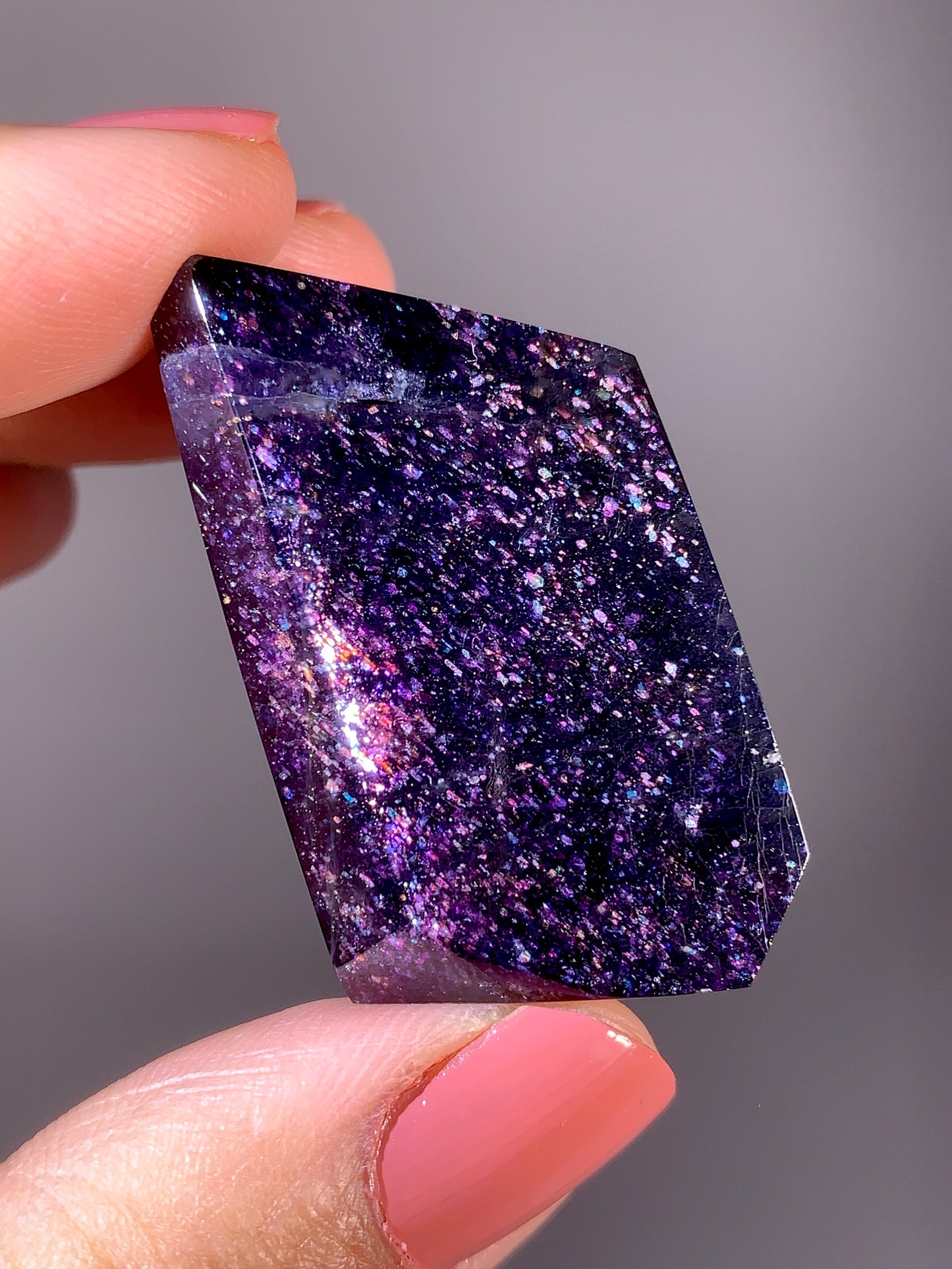 High-Grade Galaxy Iolite & Sunstone Bloodshot Freeform from Tanzania