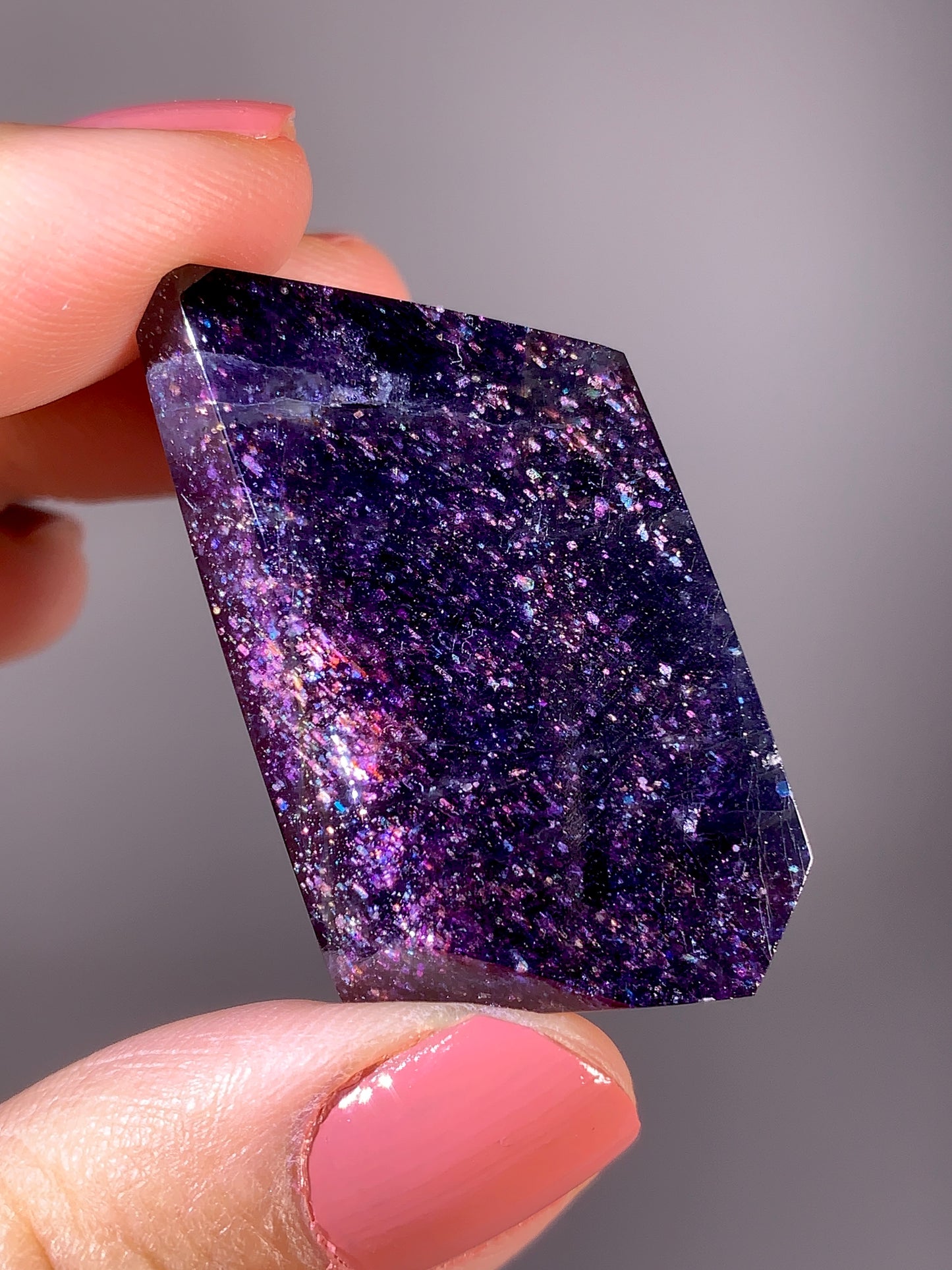 High-Grade Galaxy Iolite & Sunstone Bloodshot Freeform from Tanzania