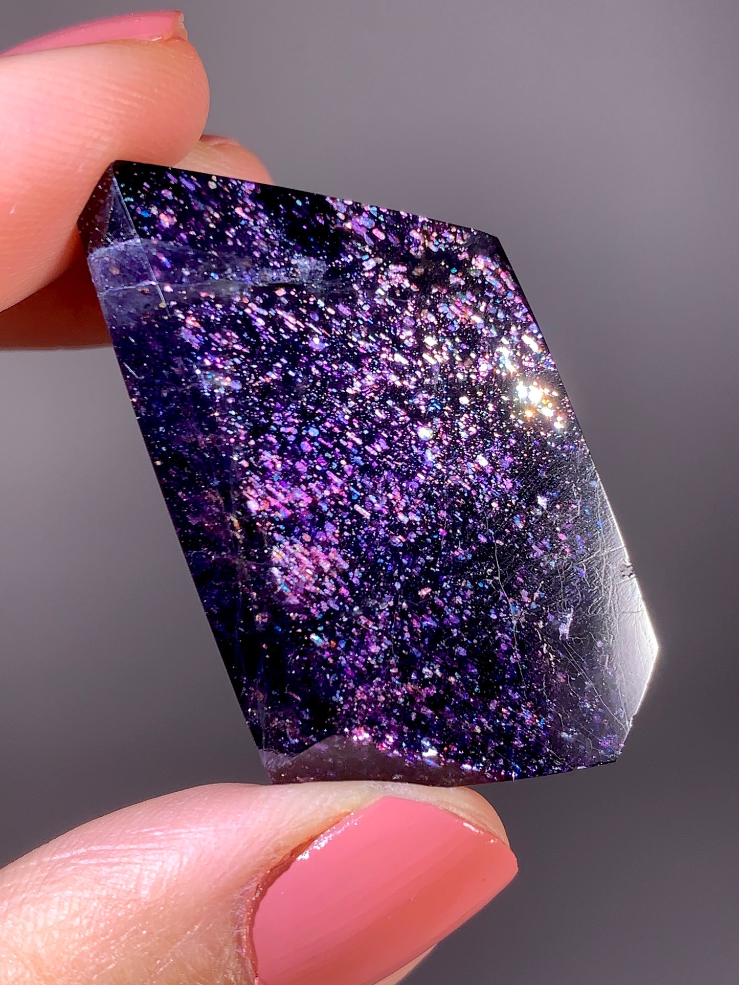 High-Grade Galaxy Iolite & Sunstone Bloodshot Freeform from Tanzania
