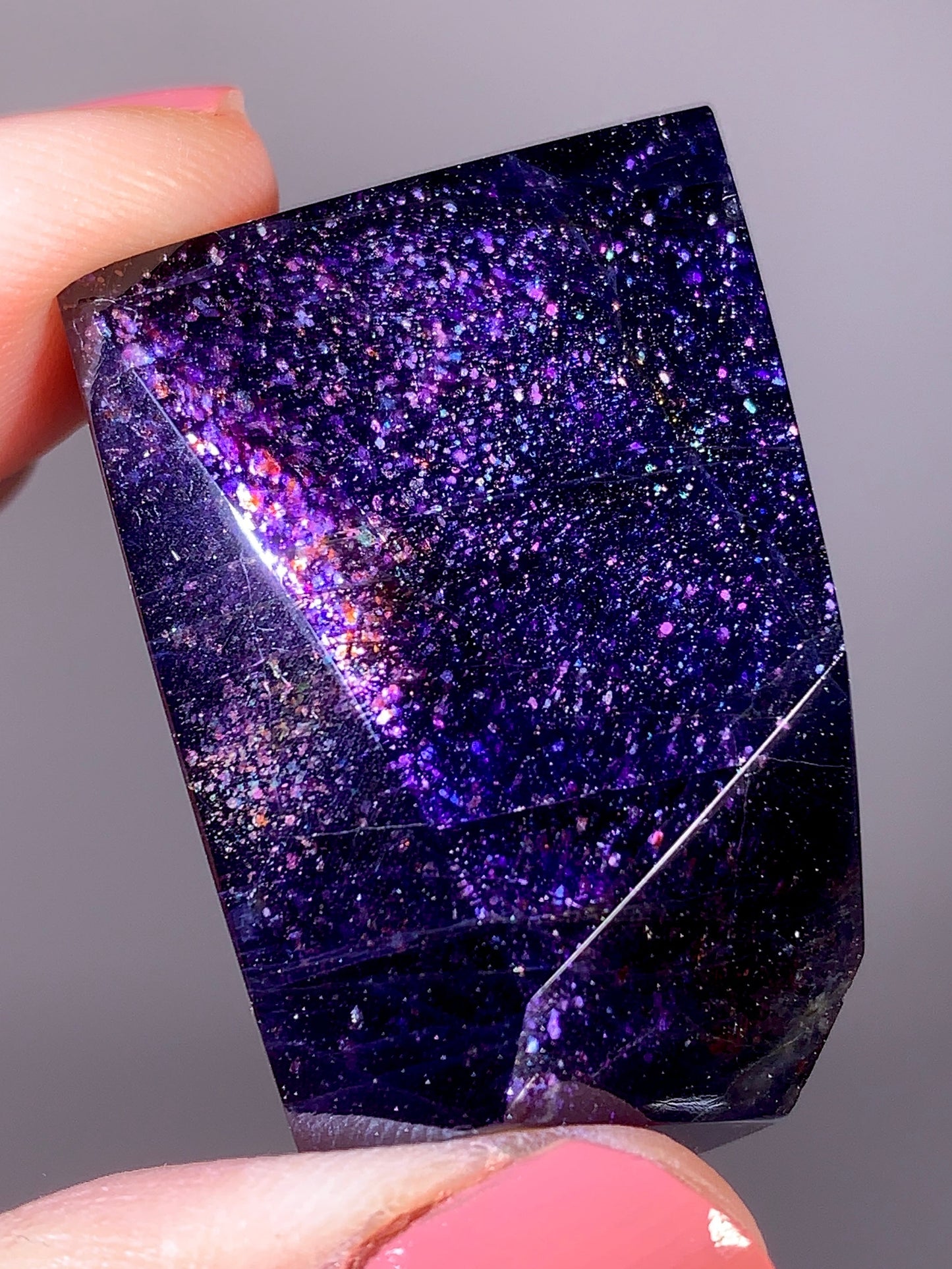 High-Grade Galaxy Iolite & Sunstone Bloodshot Freeform from Tanzania