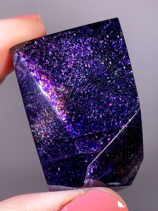 High-Grade Galaxy Iolite & Sunstone Bloodshot Freeform from Tanzania