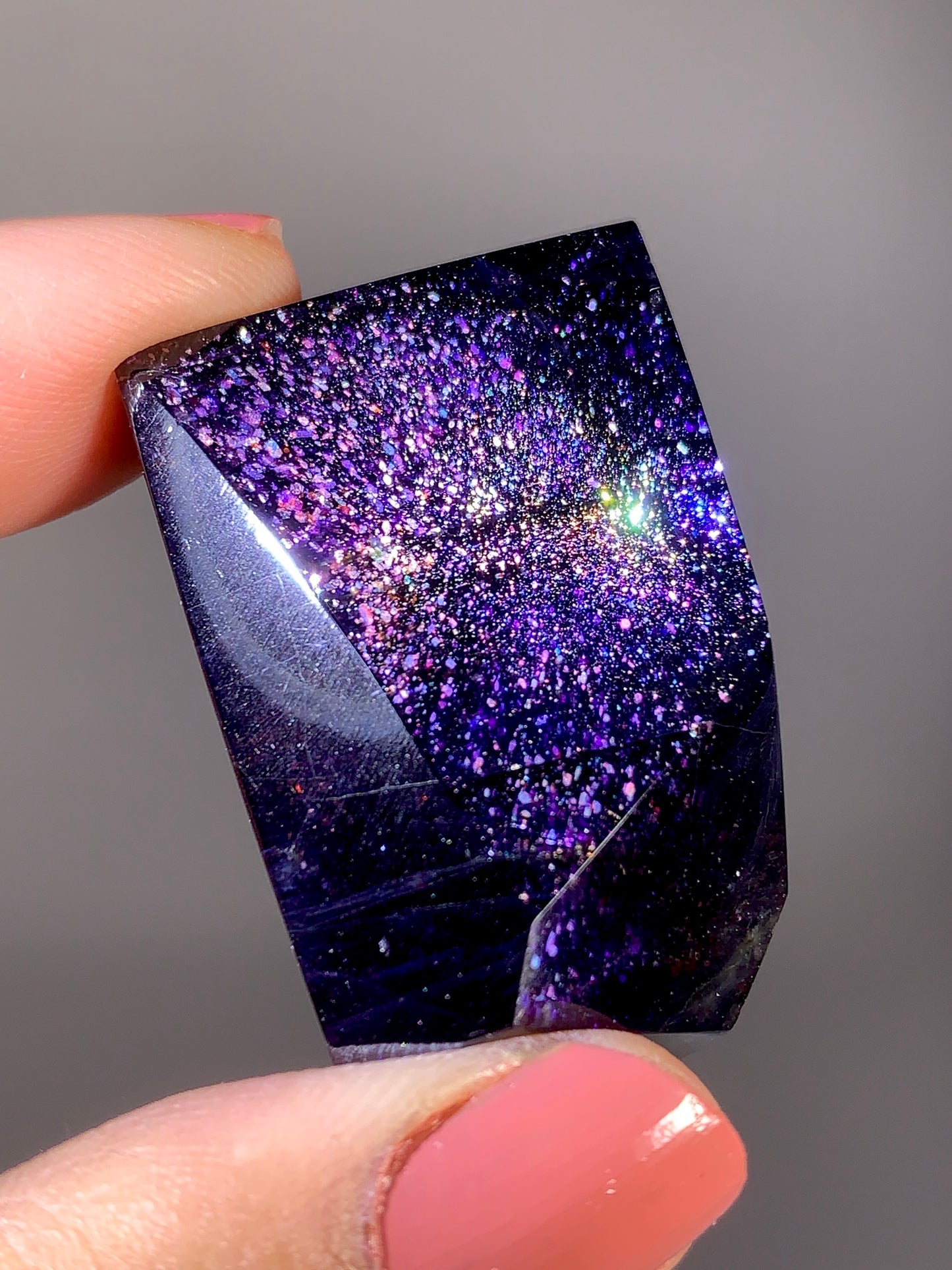 High-Grade Galaxy Iolite & Sunstone Bloodshot Freeform from Tanzania