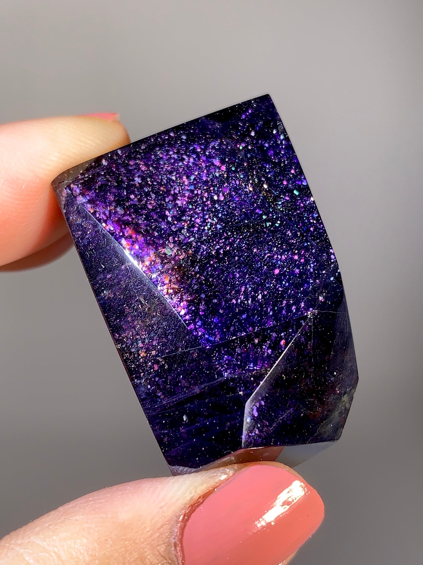 High-Grade Galaxy Iolite & Sunstone Bloodshot Freeform from Tanzania