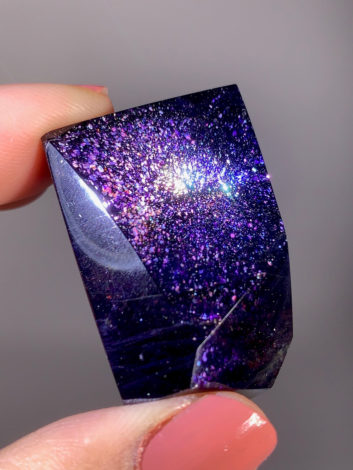 High-Grade Galaxy Iolite & Sunstone Bloodshot Freeform from Tanzania