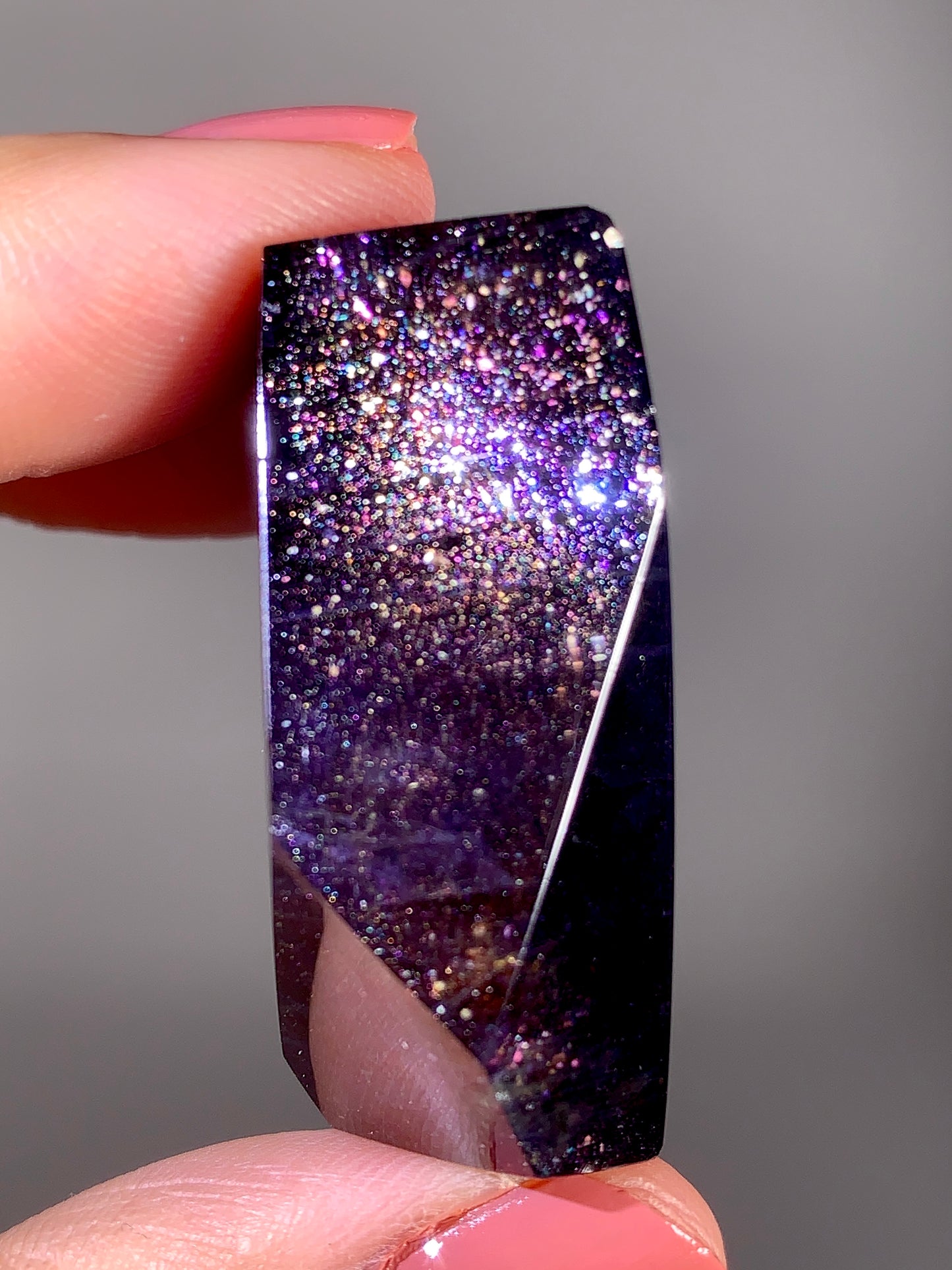 High-Grade Galaxy Iolite & Sunstone Bloodshot Freeform from Tanzania