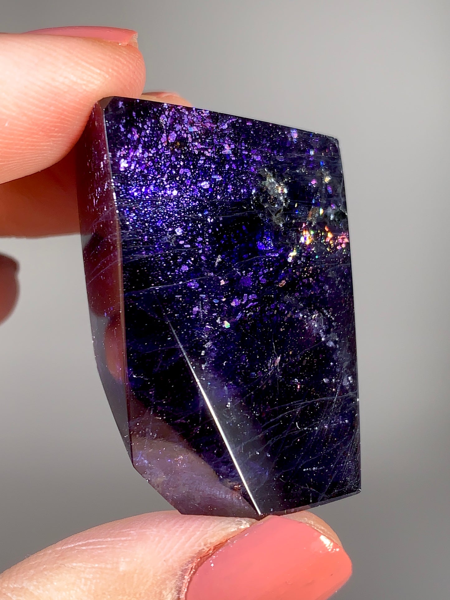 High-Grade Galaxy Iolite & Sunstone Bloodshot Freeform from Tanzania