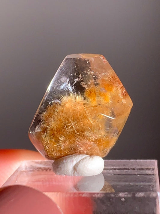Rare Gold Starburst Rutile Quartz Mini Gem from Brazil