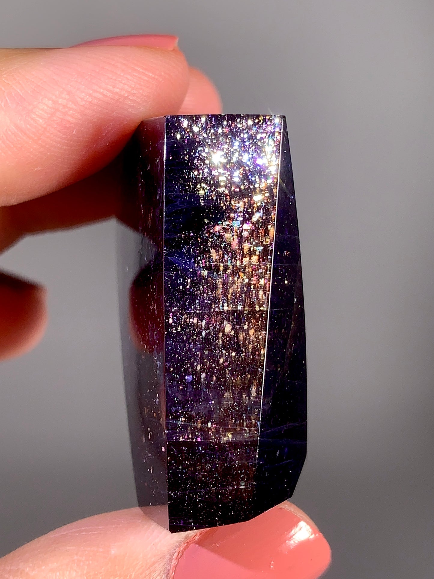 High-Grade Galaxy Iolite & Sunstone Bloodshot Freeform from Tanzania