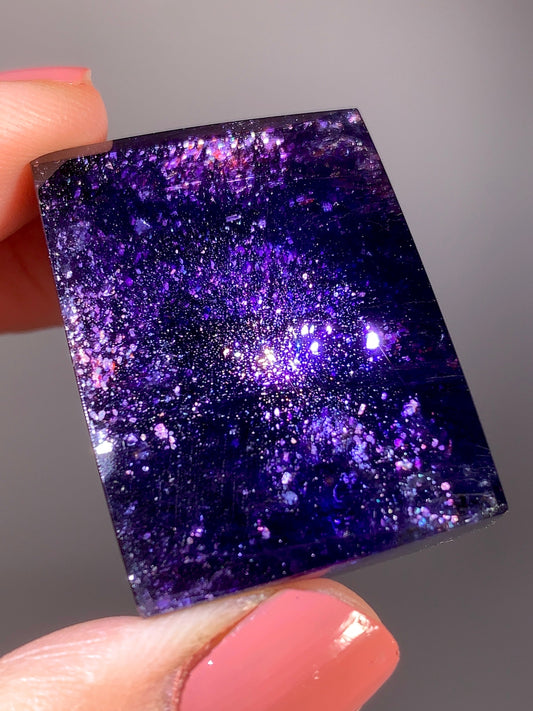 High-Grade Galaxy Iolite & Sunstone Bloodshot Freeform from Tanzania