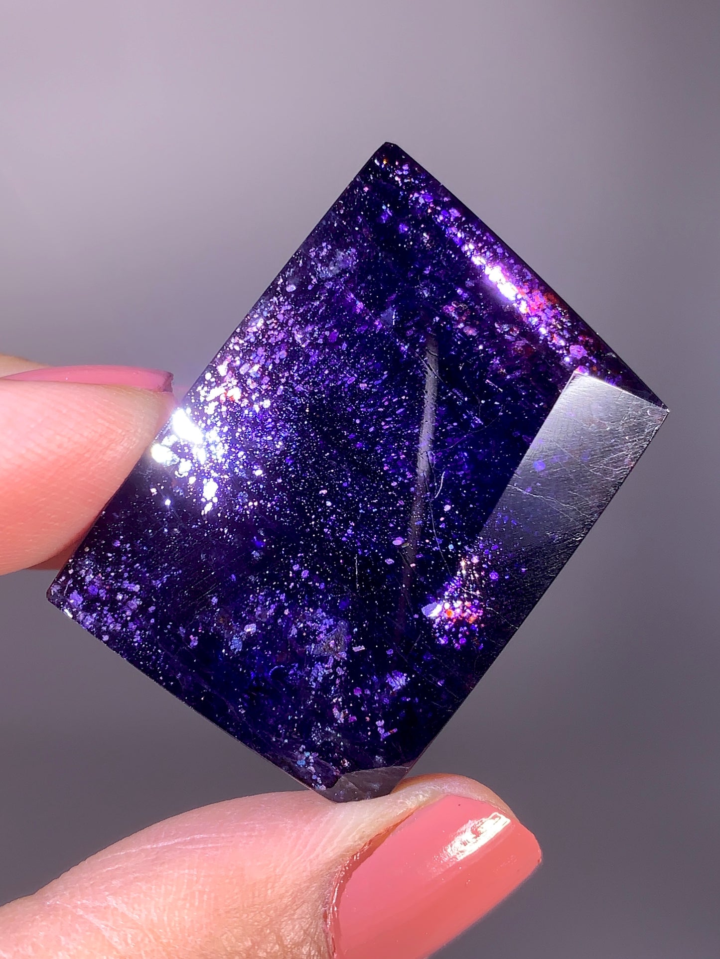 High-Grade Galaxy Iolite & Sunstone Bloodshot Freeform from Tanzania
