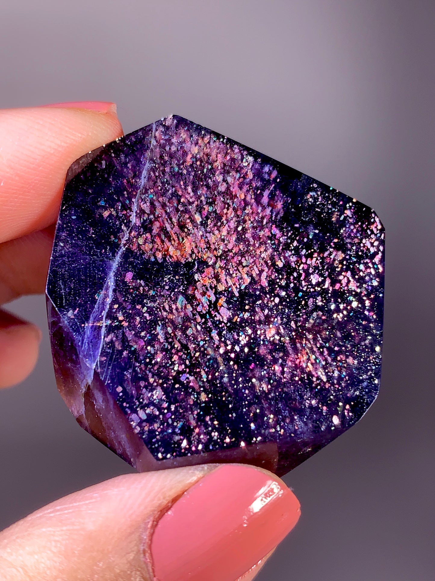 High-Grade Galaxy Iolite & Sunstone Bloodshot Freeform from Tanzania