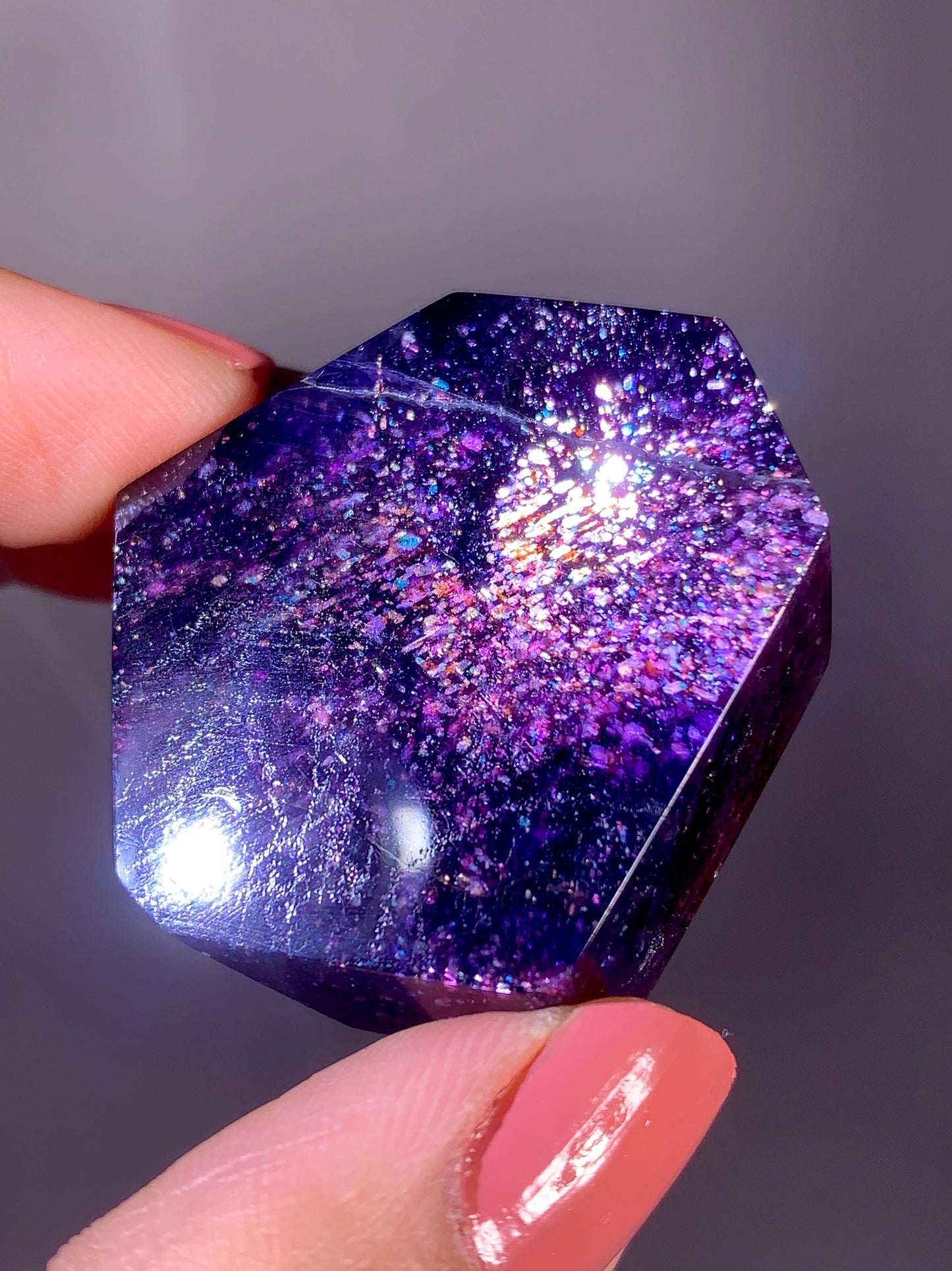 High-Grade Galaxy Iolite & Sunstone Bloodshot Freeform from Tanzania