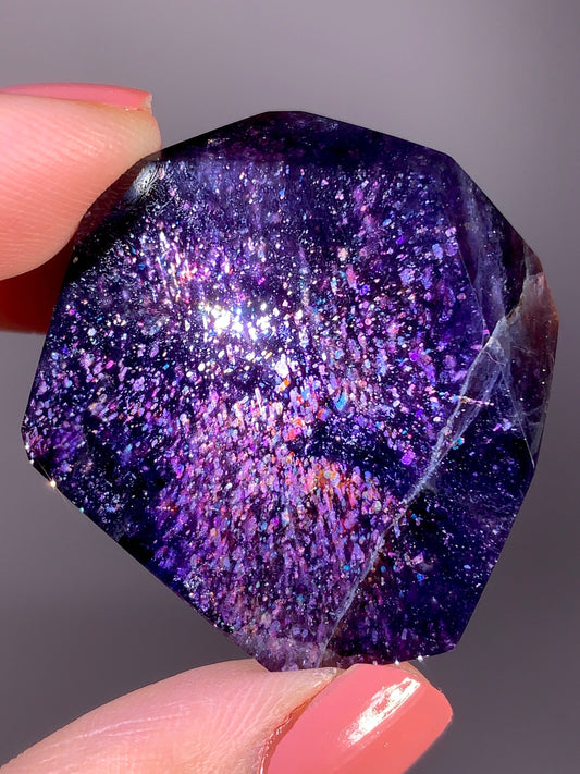 High-Grade Galaxy Iolite & Sunstone Bloodshot Freeform from Tanzania