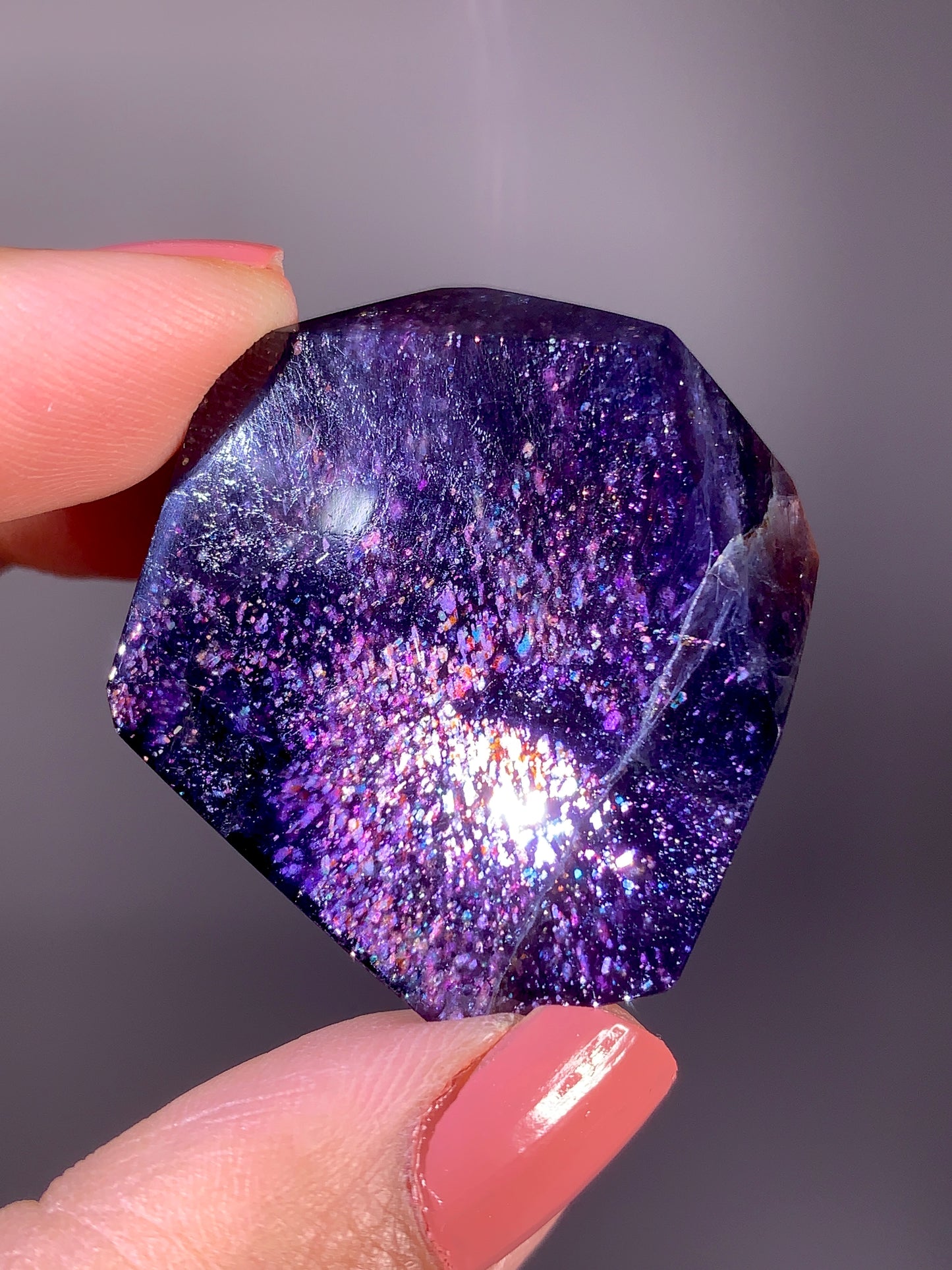 High-Grade Galaxy Iolite & Sunstone Bloodshot Freeform from Tanzania